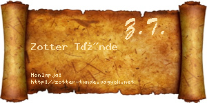 Zotter Tünde névjegykártya