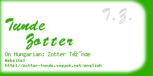 tunde zotter business card
